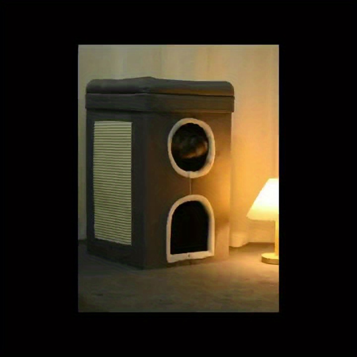 Jaukus visų sezonų kačių lova - Skalbiamas, sulankstomas ir erdvus su draskymo pagalve - Image 10