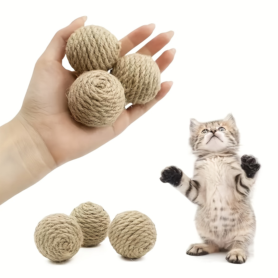 Natūralūs jutos kramtomi kamuoliukai katėms.