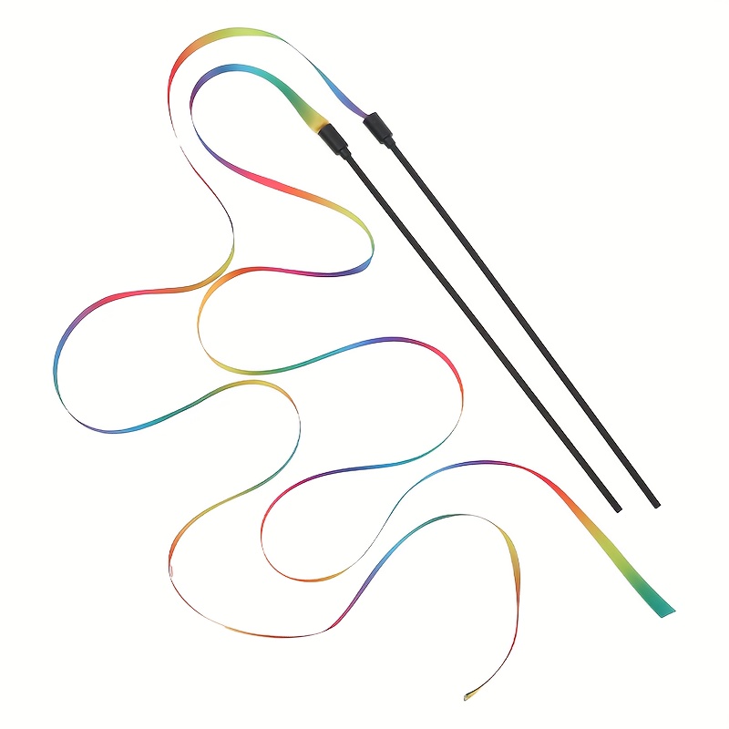 Cat Toy su juostomis uodegomis - patvarus plastikinis interaktyvus naminių gyvūnėlių žaislas visiems veislėms