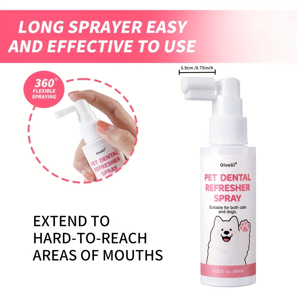 Gyvūnų burnos purškalas, be šepetėlio, valo dantis, gaivina kvapą, tinka katėms ir šunims, bekvapis - 2,03 fl.oz - Image 6