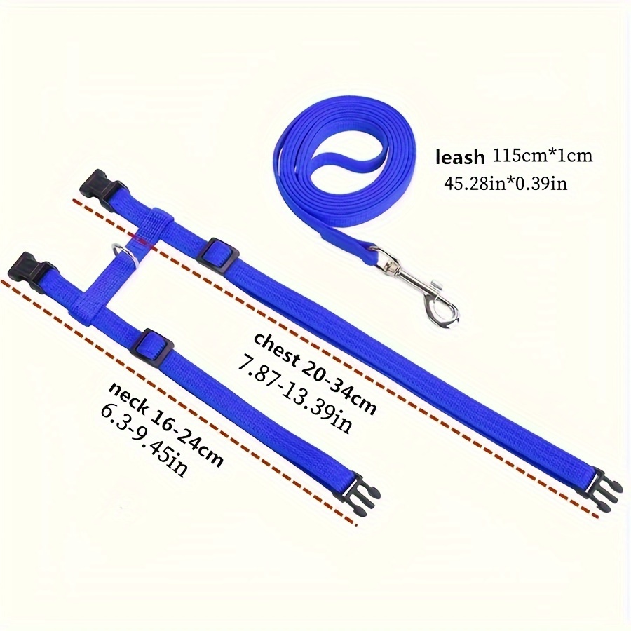 Katės antkaklis su reguliuojamu nailoniniu pavadėliu, mažų augintinių traukos diržas, kačių ir šuniukų antkaklis - Image 16